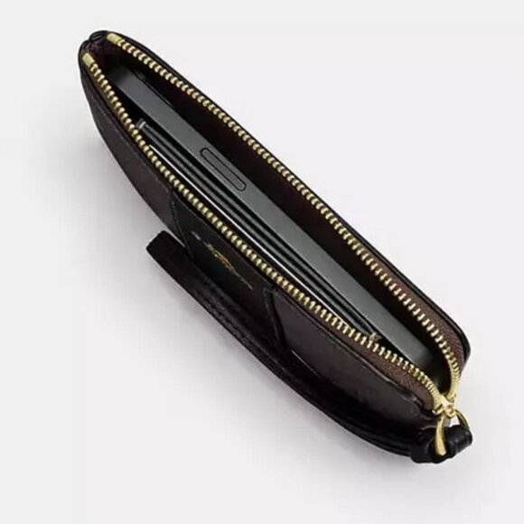 Coach Corner Zip Wristlet In Signature Canvas NWT - Picture 4 of 4